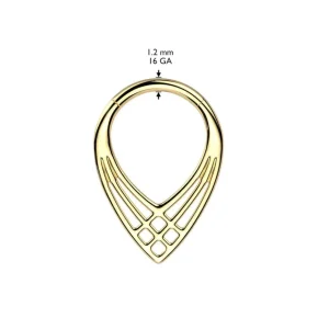 Lävistysrengas 1,2mm, Titanium Double Line Gold -titaaninen clicker