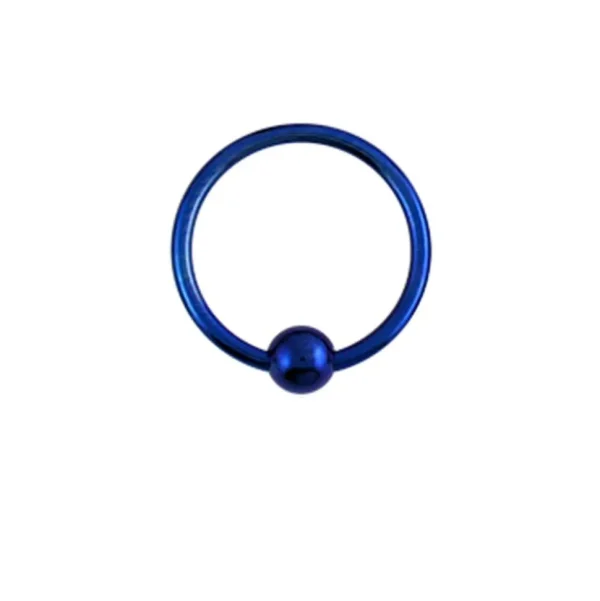 Lävistysrengas 1.2mm, Titanium BCR -värillinen pallolukkorengas ⌀10mm