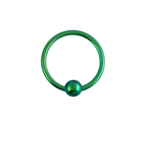 Lävistysrengas 1.2mm, Titanium BCR -värillinen pallolukkorengas ⌀10mm