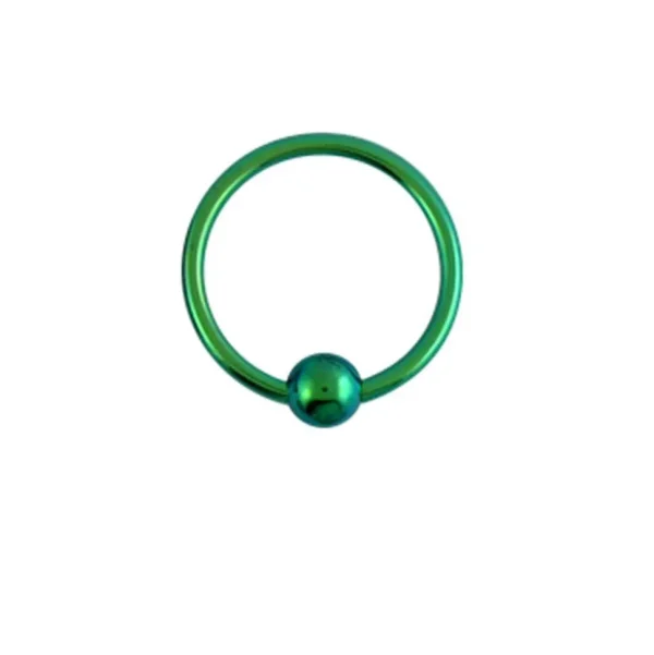 Lävistysrengas 1.2mm, Titanium BCR -värillinen pallolukkorengas ⌀10mm