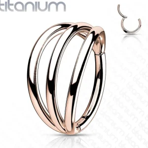 Lävistysrengas 1.2mm, Triple Titanium Hoop -ruusukultainen rengas