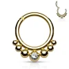 Lävistysrengas, Segment Clicker with Balls and Bezel Crystal Center GD