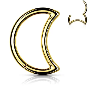 Lävistysrengas, Surgical Steel Crescent Moon in Gold