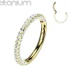 Lävistysrengas, Titanium 3 Sides Hoop in Gold -titaaninen clicker