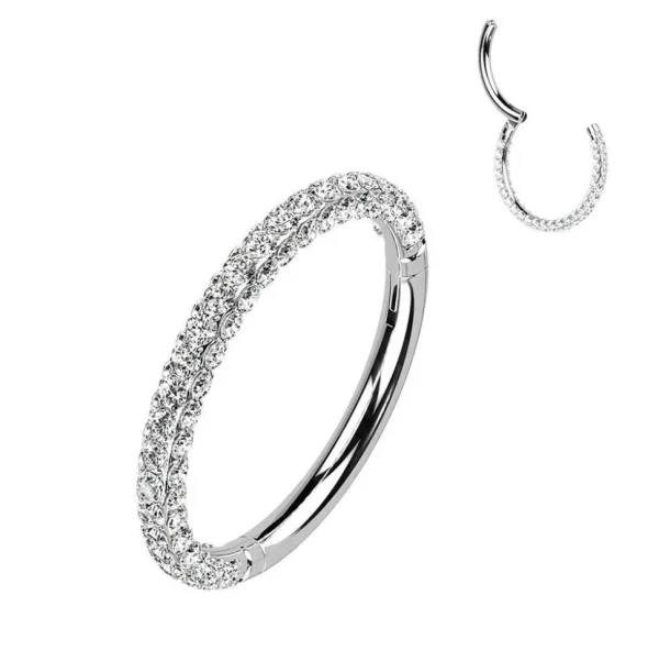 Lävistysrengas, Titanium 3 Sides Hoop in Silver -titaaninen clicker