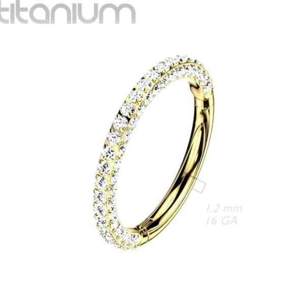 Lävistysrengas, Titanium 3 Sides Hoop in Gold -titaaninen clicker