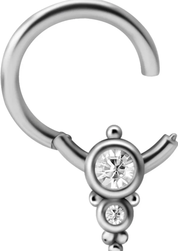 Lävistysrengas, Titanium Clicker with Crystals