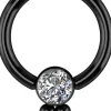 Lävistysrengas, Titanium Cluster with Crystals in Black