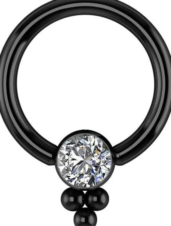 Lävistysrengas, Titanium Cluster with Crystals in Black