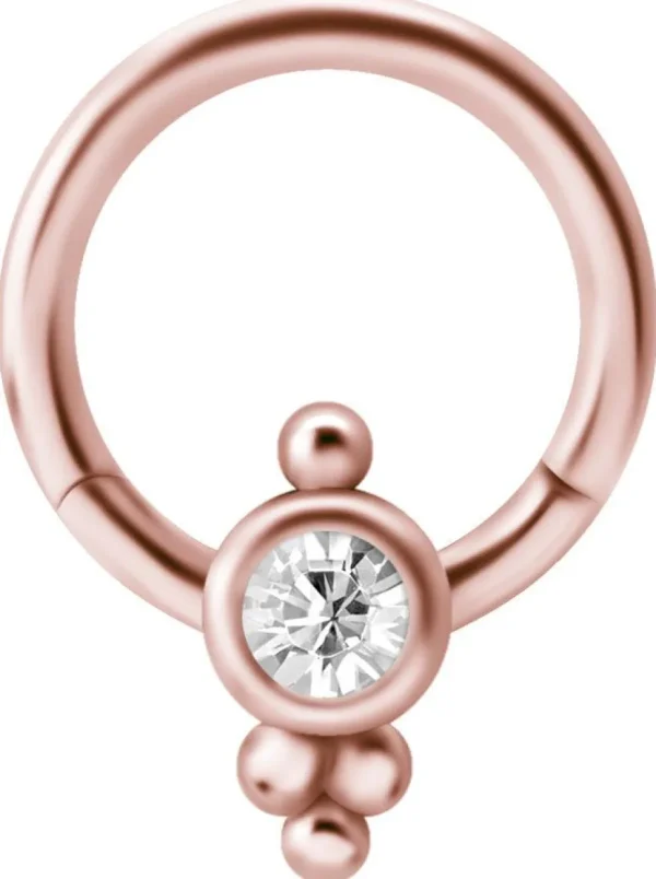 Lävistysrengas, Titanium Clicker 14-22K RGD with Crystals