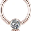 Lävistysrengas, Titanium Cluster with Crystals in Rosegold