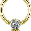 Lävistysrengas, Titanium Cluster with Crystals in Gold