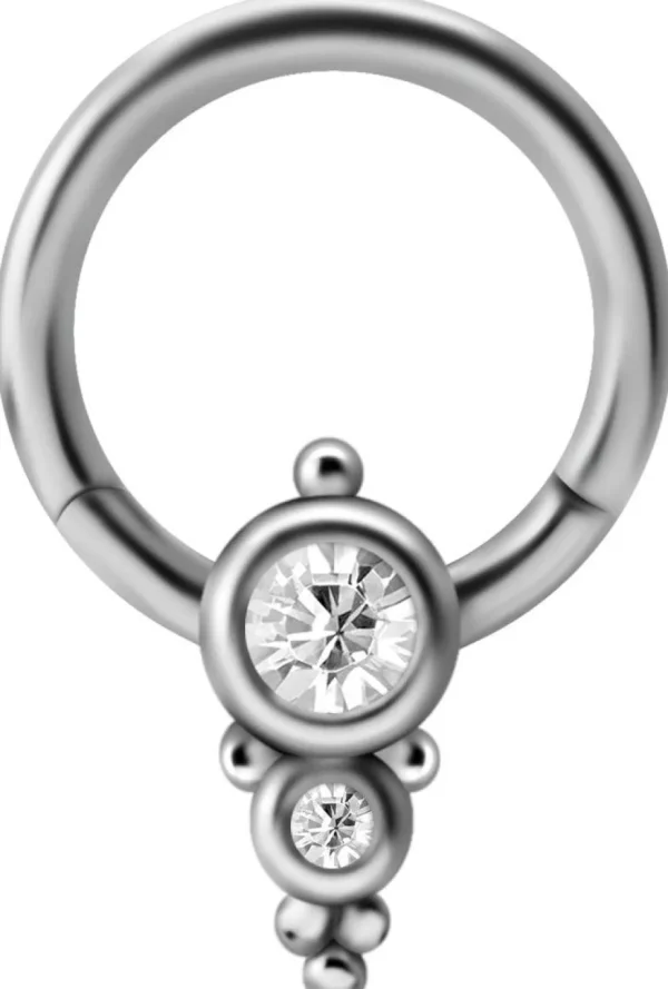 Lävistysrengas, Titanium Clicker with Crystals