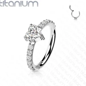 Lävistysrengas, Titanium CZ Heart Center Clicker