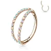 Lävistysrengas, Titanium Double CZ Line in Rosegold AB