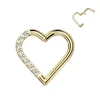 Lävistysrengas, Titanium Gold Heart CZ -sydän titaaniclicker