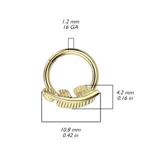 Lävistysrengas, Titanium Gold Hoop -sulkakoristeinen clicker