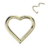 Lävistysrengas, Titanium Heart Hoop in Gold -titaaninen sydän clicker