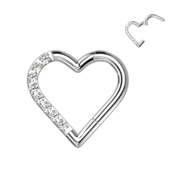 Lävistysrengas, Titanium Heart CZ -sydän titaaniclicker