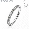 Lävistysrengas, Titanium Hinged Segment Hoop Rings with CZ