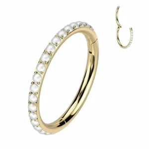 Lävistysrengas, Titanium Pearl Hoop in Gold -titaaninen helmiclicker