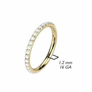 Lävistysrengas, Titanium Pearl Hoop in Gold -titaaninen helmiclicker