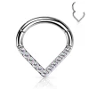 Lävistysrengas, Titanium Single Line CZ Hoop in AB