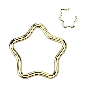 Lävistysrengas, Titanium Star Hoop in Gold -titaaninen tähti clicker