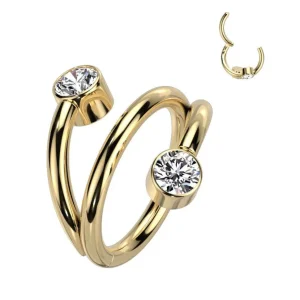 Lävistysrengas, Titanium Twist Gold CZ -kivellinen titaaniclicker