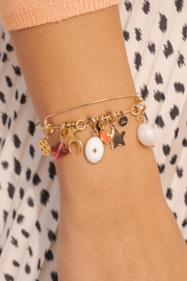 Maskotti/riipus, BOHM PARIS | Lockie Charm Naturelle agathe blanche