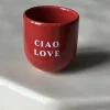 Muki, Ciao Love -punainen muki tekstillä