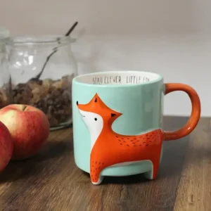 Muki, Clever Fox -turkoosi kettumuki tekstillä