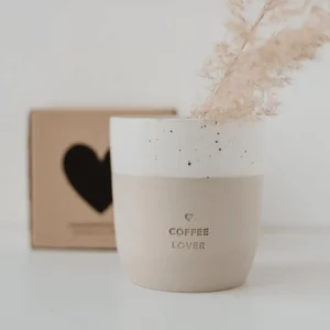 Muki, Coffee Lover Mug -käsintehty korvaton tekstimuki