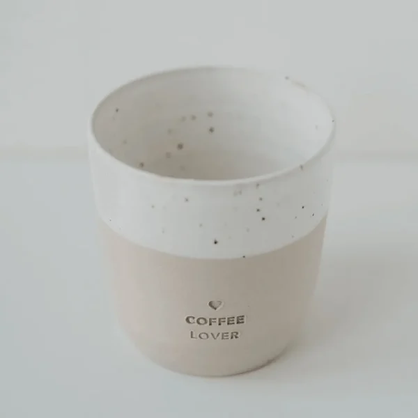 Muki, Coffee Lover Mug -käsintehty korvaton tekstimuki