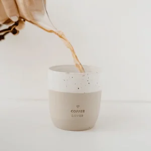 Muki, Coffee Lover Mug -käsintehty korvaton tekstimuki
