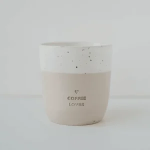 Muki, Coffee Lover Mug -käsintehty korvaton tekstimuki