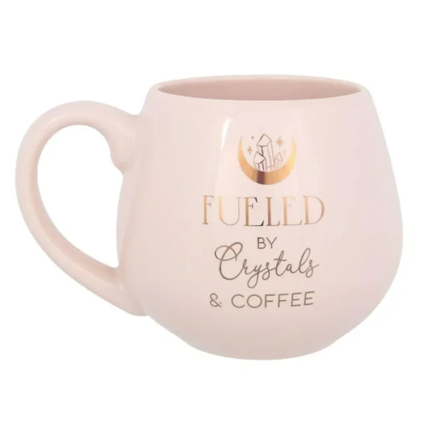 Muki, Fueled By Crystals and Coffee Mug -vaaleanpunainen muki