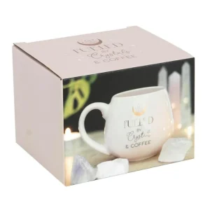 Muki, Fueled By Crystals and Coffee Mug -vaaleanpunainen muki