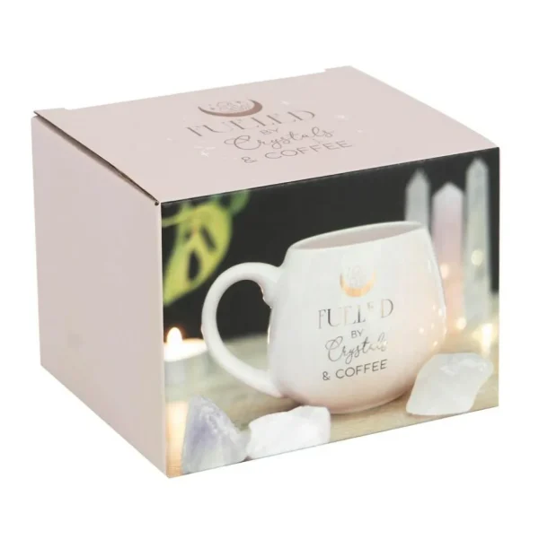 Muki, Fueled By Crystals and Coffee Mug -vaaleanpunainen muki