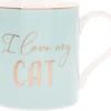 Muki, I love my Cat (mint green) -mintunvihreä kissa-aiheinen muki
