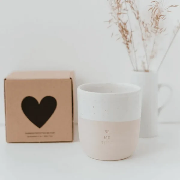 Muki, Me Time Mug -käsintehty korvaton tekstimuki