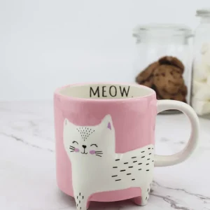 Muki, Meow Kitty -vaaleanpunainen kissamuki tekstillä