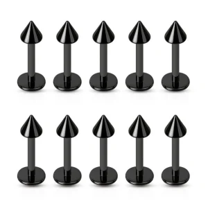 Musta Kirurginteräs Labret piikillä (1,2mm/3mm)