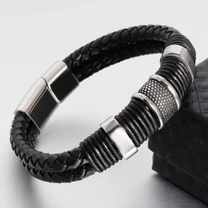 Nahkarannekoru, Classic Black Leather Bracelet
