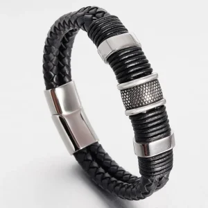 Nahkarannekoru, Classic Black Leather Bracelet