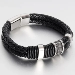 Nahkarannekoru, Classic Black Leather Bracelet