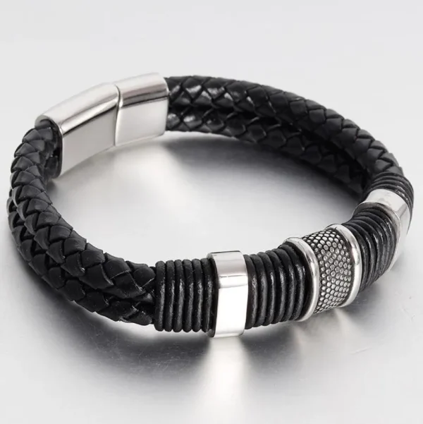 Nahkarannekoru, Classic Black Leather Bracelet