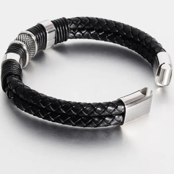 Nahkarannekoru, Classic Black Leather Bracelet