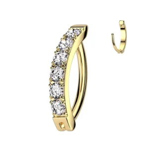 Napakoru, Belly Button Hoop in Gold -kivellinen titaaninen rengas