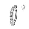 Napakoru, Belly Button Hoop in Silver -kivellinen titaaninen rengas